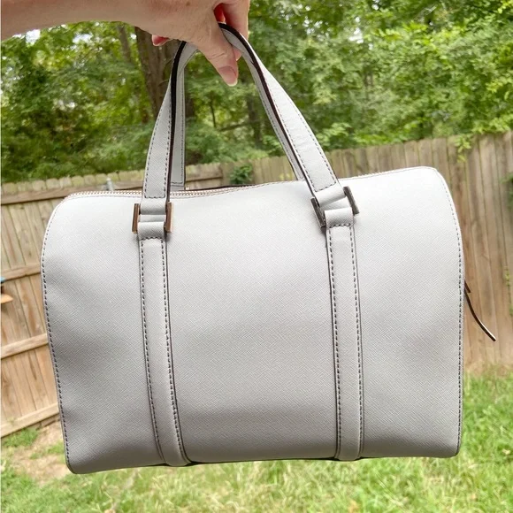Kate Spade Light Smoke Gray Leather Structured Newbury Lane Satchel NWT - Picture 14 of 17